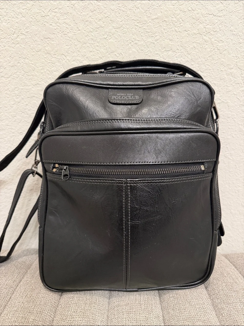 Polo by Ralph Lauren Black Leather Messenger Crossbody